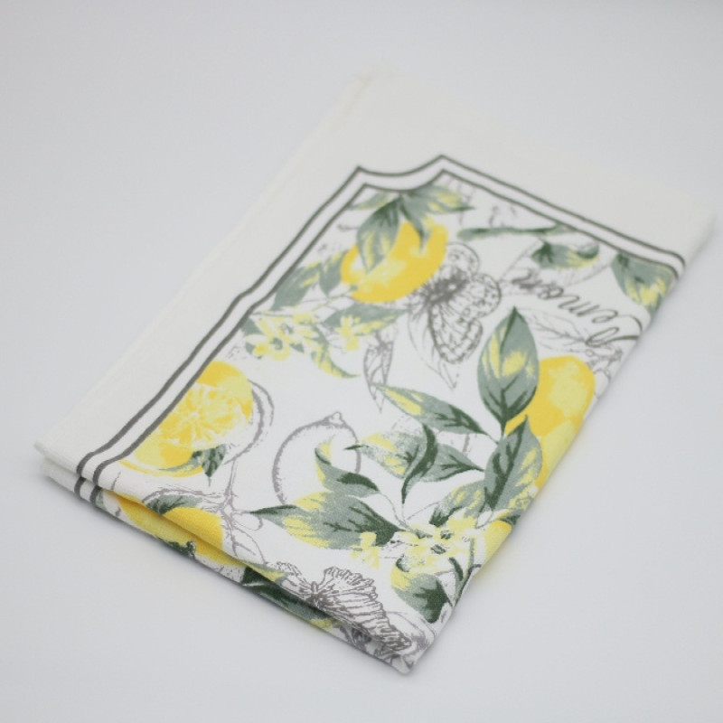 Set of 3 Beautiful Lemon Design LARGE SIZE Highly Absorbent Multi Purpose Kitchen Towel Tea Towels 70cm by 45cm Hanging Loop